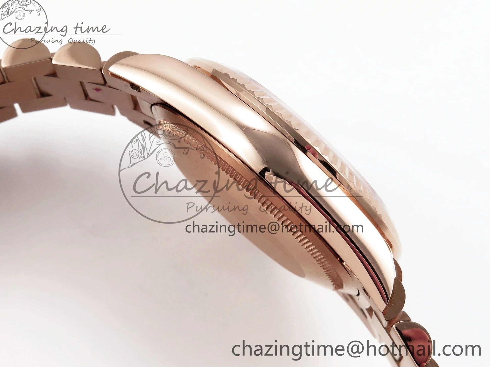 MiroTime 0209 OdorResistant Day Date 36 RG TWSF Best Edition White Diamonds Dial on RG Bracelet A 1610